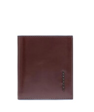PIQUADRO BLUE SQUARE Porte-cartes en cuir avec rabat ACAJOU - Portefeuilles Homme - 1