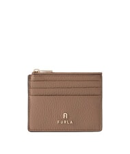 FURLA CAMELIA porte-cartes en cuir plat caramel au beurre - Portefeuilles Femme - 1