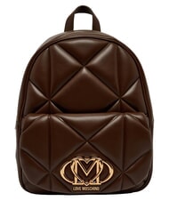 LOVE MOSCHINO EMBOSSED QUILTED Sac &agrave; dos matelass&eacute; brun - Sacs pour Femme - 1