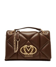 LOVE MOSCHINO EMBOSSED QUILTED Sac bandouli&egrave;re matelass&eacute; brun - Sacs pour Femme - 1