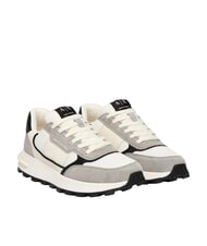 ARMANI EXCHANGE DUSSELDORF Baskets blanc cass&eacute; + gris - Chaussures Homme - 1