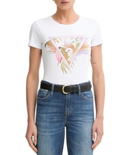 GUESS PALM TRIANGLE T-shirt en coton blanc pur - T-shirt - 1