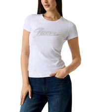 GUESS GLITTER LOGO T-shirt &agrave; manches courtes et &agrave; paillettes blanc pur - T-shirt - 1