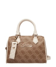GUESS GIRL MINI ME Mini sac &agrave; main avec bandouli&egrave;re 4g aop beige blanc - Sacs pour Femme - 1