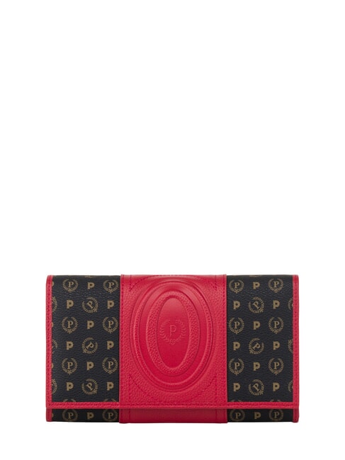 POLLINI HERITAGE Grand portefeuille avec porte-cartes noir rouge - Portefeuilles Femme