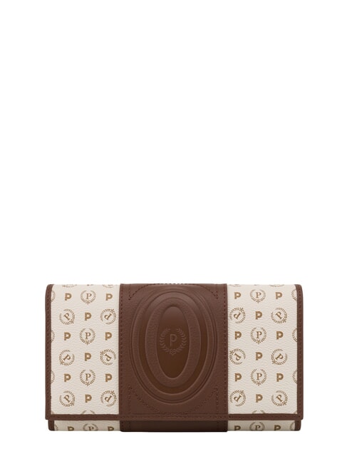 POLLINI HERITAGE Grand portefeuille avec porte-cartes ivoire brun - Portefeuilles Femme