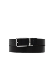 ARMANI EXCHANGE ESSENTIAL Ceinture r&eacute;versible en cuir noir/marine - Ceintures - 1