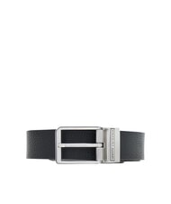 ARMANI EXCHANGE DOUBLE Ceinture r&eacute;versible en cuir fer noir/forg&eacute; - Ceintures - 1