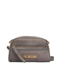 LOVE MOSCHINO SIGNATURE ZIP Sac bandouli&egrave;re ajustable gris - Sacs pour Femme - 1