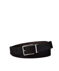 CALVIN KLEIN WARMTH BUCKLE ceinture en cuir noir/ck brun fonc&eacute;/bross&eacute; n - Ceintures - 1