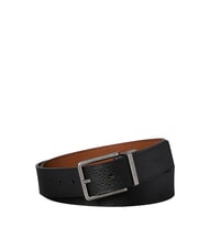 CALVIN KLEIN WARMTH BUCKLE ceinture en cuir noir/ck brun fonc&eacute;/antique s - Ceintures - 1
