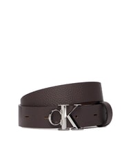CALVIN KLEIN FACTED CK BUCKLE ceinture en cuir - Ceintures