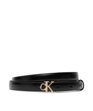 CALVIN KLEIN ROUND CK BUCKLE ceinture en cuir - Ceintures