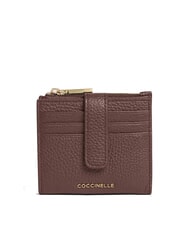 COCCINELLE METALLIC SOFT Mini portefeuille en cuir baie - Portefeuilles Femme - 1