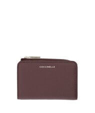 COCCINELLE METALLIC SOFT Petit portefeuille en cuir baie - Portefeuilles Femme - 1