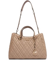 GUESS ISEMAY Sac &agrave; main avec bandouli&egrave;re moka p&acirc;le - Sacs pour Femme - 1