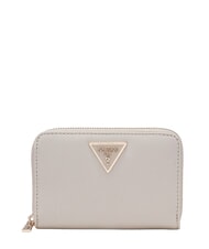 GUESS LAUREL 2 Portefeuille moyen &agrave; imprim&eacute; saffiano BEIGE - Portefeuilles Femme - 1