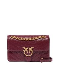 PINKO LOVE ONE LIGHT Petit sac en cuir matelass&eacute; groseille intense-or antique - Sacs pour Femme - 1