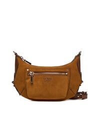 GUESS MARSHA Sac bandouli&egrave;re en cuir su&eacute;d&eacute; COGNAC - Sacs pour Femme - 1