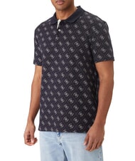 GUESS ALL OVER JACQUARD P&ocirc;le Allover 4G Smart Blue - chemise polo - 1