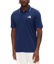 ADIDAS SMALL LOGO Polo &agrave; manches courtes, pur coton bleu - chemise polo - 1