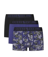 GUESS JOE Trois paires de boxeurs terrain camouflage bleu - Slip homme - 1