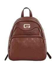 GAUD&Igrave; LEA Sac &agrave; dos avec inscription GJ en relief MARRON - Sacs pour Femme - 1