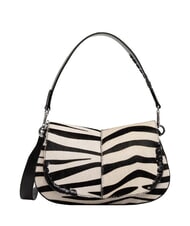GIANNI CHIARINI HELENA ROUND Sac &agrave; main en cuir avec bandouli&egrave;re z&egrave;bre noir et blanc - Sacs pour Femme - 1