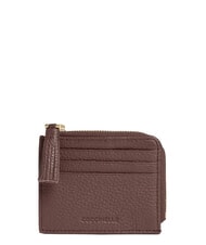 COCCINELLE TASSEL Porte-cartes zipp&eacute; en cuir martel&eacute; - Portefeuilles Femme