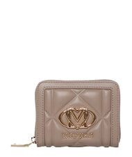 LOVE MOSCHINO EMBOSSED QUILTED portefeuille compact &agrave; fermeture &eacute;clair sable - Portefeuilles Femme - 1