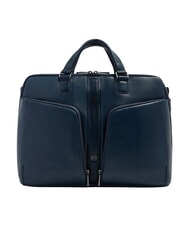PIQUADRO W143 &Eacute;tui en cuir pour ordinateur portable 15,6 pouces bleu - Porte Documents Travail - 1
