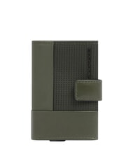 PIQUADRO W145 Porte-cartes &agrave; syst&egrave;me coulissant VERT - Portefeuilles Homme - 1