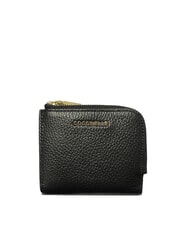 COCCINELLE METALLIC SOFT Mini portefeuille en cuir Noir - Portefeuilles Femme - 1