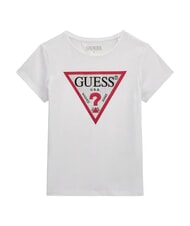 GUESS KIDS T-shirt &agrave; manches courtes avec strass blanc pur - Tee-shirt enfant - 1