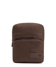 PIQUADRO WOLLEM Sac iPad mini en tissu et cuir MARRON - Sacs en Bandouli&egrave;res pour Homme - 1