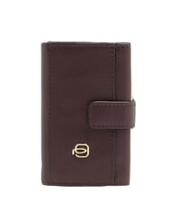 PIQUADRO CIRCLE porte-cartes en cuir bordeaux/rose - Portefeuilles Homme - 1