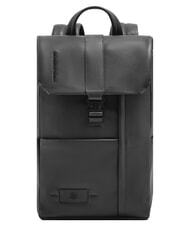 PIQUADRO RUSSEL Sac &agrave; dos pour ordinateur portable 14 pouces avec rabat Noir - Sacs &agrave; dos pour l'&Eacute;cole & les Loisirs - 1