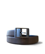 CALVIN KLEIN RECTANGULAR Ceinture r&eacute;versible en cuir noir / marron fonc&eacute; / mat - Ceintures - 1