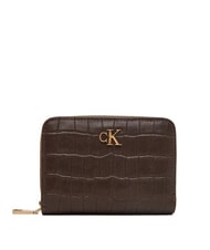 CALVIN KLEIN CK CROC petit portefeuille en cuir argent d&eacute;licieux/antique - Portefeuilles Femme - 1