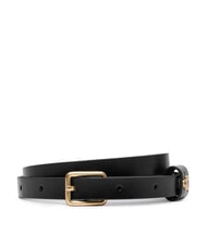 CALVIN KLEIN SQUARE BUCKLE CK ceinture en cuir noir / or clair antique - Ceintures - 1