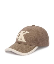 CALVIN KLEIN FELT SHERPA Casquette &agrave; visi&egrave;re tasse &agrave; caf&eacute; bruy&egrave;re - Bonnets - 1