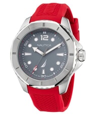 NAUTICA KOH MAY BAY Montre &agrave; quartz gris et rouge - Montres - 1