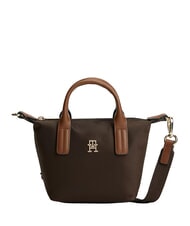TOMMY HILFIGER POPETTE Sac &agrave; main avec bandouli&egrave;re et logo fondant brun - Sacs pour Femme - 1
