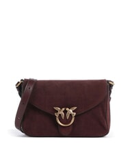 PINKO LOVE SATCHEL Mini sac bandouli&egrave;re en cuir Bourgogne or antique - Sacs pour Femme - 1