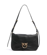 PINKO LOVE SATCHEL sac bandouli&egrave;re noir-or antique - Sacs pour Femme - 1