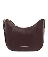 PIQUADRO CIRCLE Sac bandouli&egrave;re en cuir bordeaux/rose - Sacs pour Femme - 1