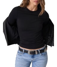 GUESS JEANS SLIM LOGO EMBOSSED T-shirt &agrave; manches longues jetbla - Pulls molletonn&eacute;s - 1