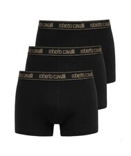CAVALLI ALL-OVER ELASTIC GOLD Lot de 3 paires de boxers noir - Slip homme - 1