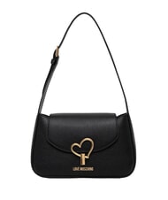 LOVE MOSCHINO HEART TURNLOCK sac bandouli&egrave;re Noir - Sacs pour Femme - 1