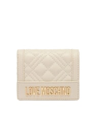 LOVE MOSCHINO QUILTED Mini portefeuille Ivoire - Portefeuilles Femme - 1